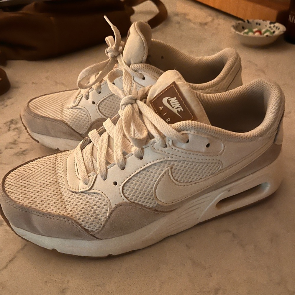 Nike Women's Cream and White Air Sneakers